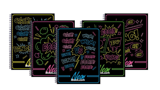 CUADERNO PROFESIONAL DOBLE ARILLO CUADRO GRANDE 100HJS NEON COMIC IBOOK