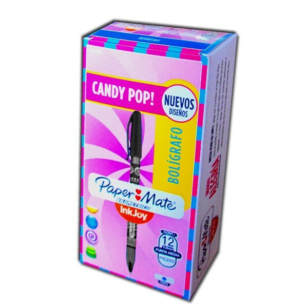 Bolígrafo Punto Medio Negro Retráctil Wraps Inkjoy Candy Pop Newell