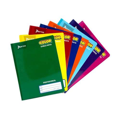 Cuaderno Cosido Profesional Doble Raya 100 hjs Color 360 Norma