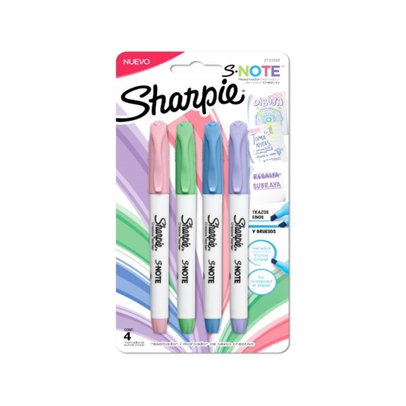 Marca Textos Delgado Surtido Pastel C/4 Snote Sharpie Newell– Papelería ...
