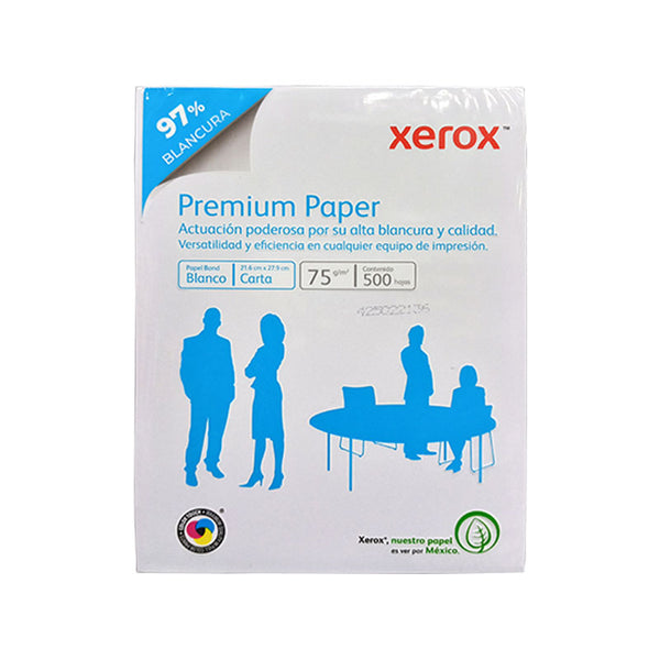 Papel Bond Carta Blanco 500 hjs 75 grs 97% Blanco Tapa Azul Xerox