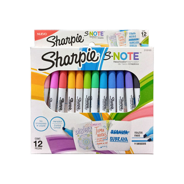 Marca Textos Delgado Surtido C/12 piezas Snote Sharpie Newell