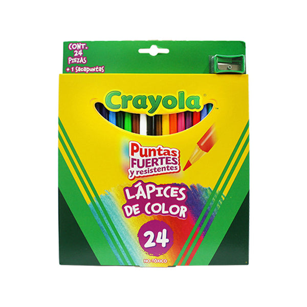 Lápices de colores Largos Redondos Crayola C/24 Pzs