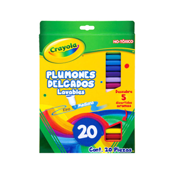 Plumones Delgados Surtido con 20 piezas Crayola