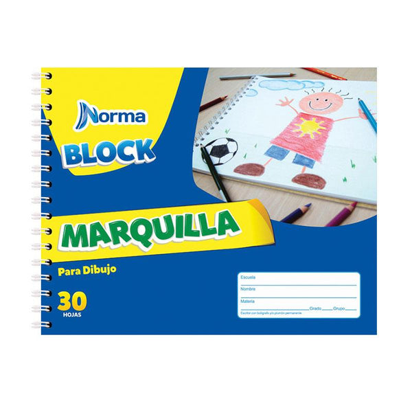 Block Marquilla Dibujo Blanco 30 Hjs Norma