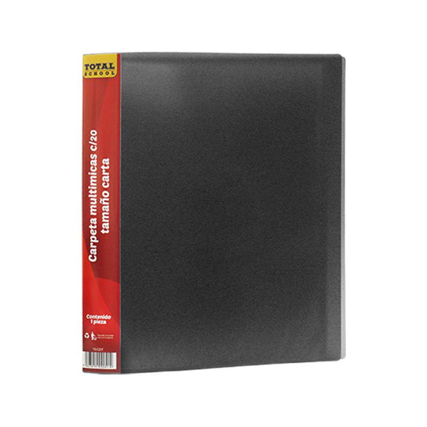 Carpeta Multimicas C/20 T/Carta Negro Total School