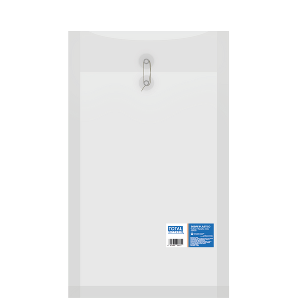 Sobre Plástico C/Hilo T/Oficio Vertical Transparente Total Office