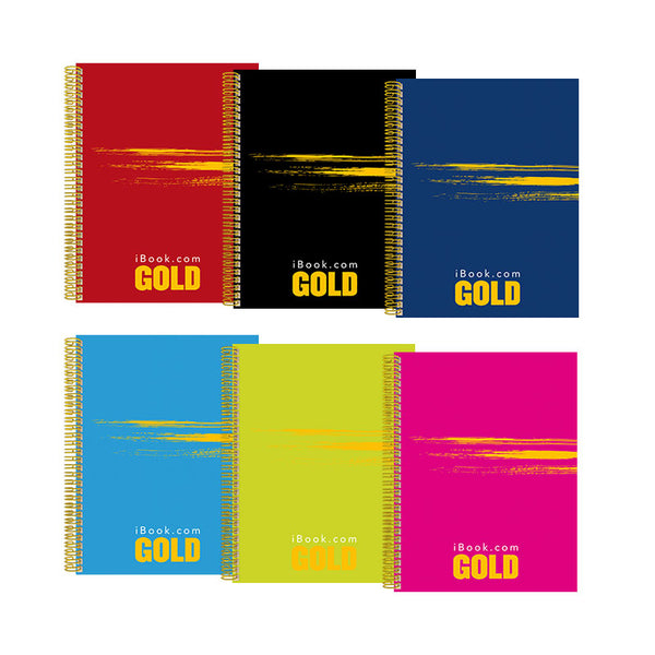 Cuaderno Apuntes Doble Arillo Cuadro Grande 80 hjs Gold Ibook