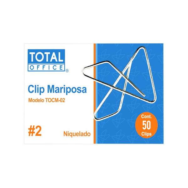 Clip #2 Mariposa C/50 piezas Total Office