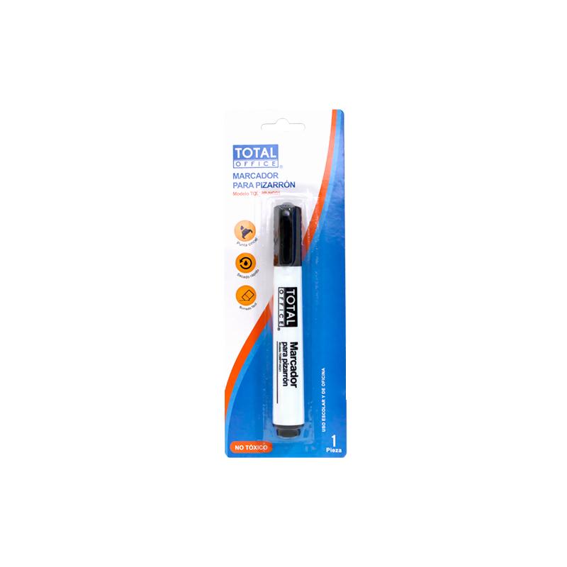 Marcador para Pizarrón Blanco Blister Negro Total Office