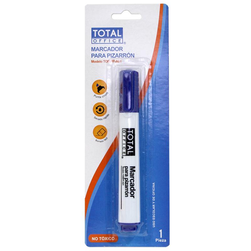 Marcador para Pizarrón Blanco Blister Azul Total Office