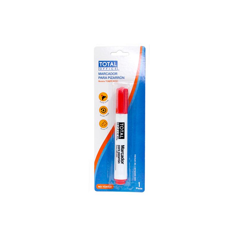 Marcador para Pizarrón Blanco Blister Rojo Total Office