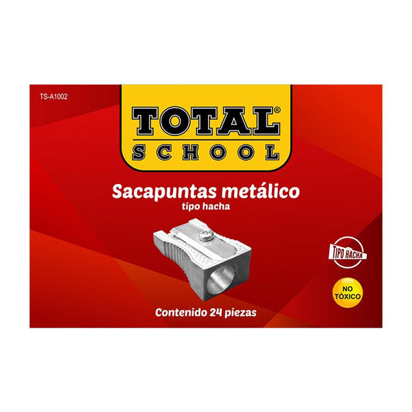 Sacapuntas Metálico 1 Orificio Hacha C/24 piezas Total School