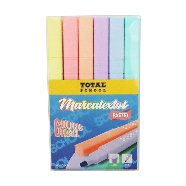 Marcatextos Surtido Pastel C/6 piezas Total School