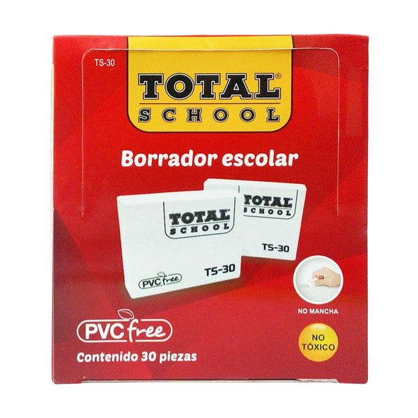 Borrador Escolar Blanco C/30 Total School