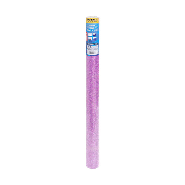 Rollo Autoadhesivo 45 cm x 1.5 m Glitter Morado Total School