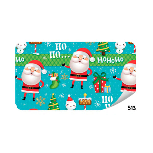 Papel de Regalo Navideño Azul Santa Claus 75 grs Paquete/25 pzas