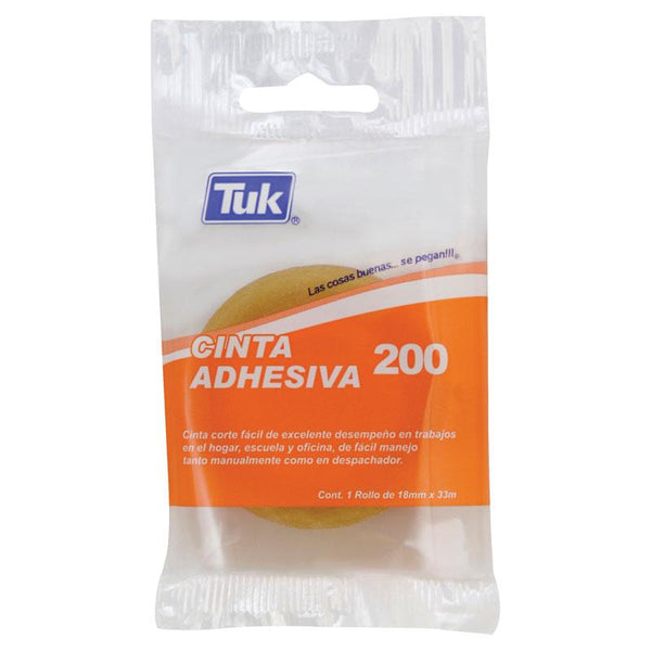 Cinta Adhesiva #200 Transparente 18 mm x 33 m Tuk