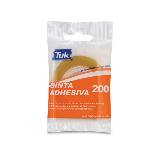 Cinta Adhesiva #200 Transparente 12 mm x 10 m Tuk