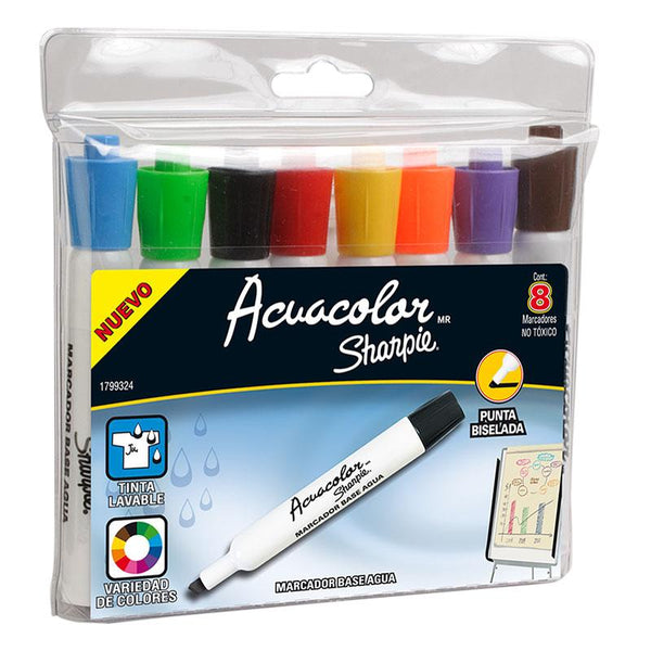 Plumon Grueso C/8 piezas Acuacolor Blister Newell