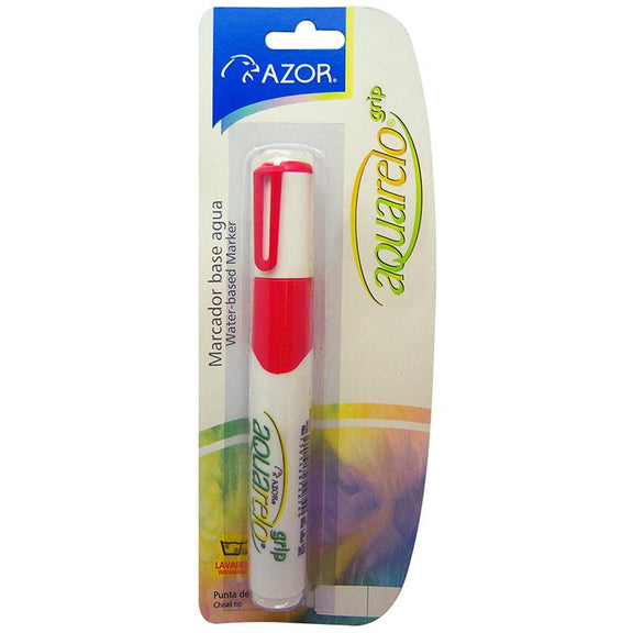 Plumón Grueso Rojo Blíster Aquarelo Azor | Papelería del Ahorro