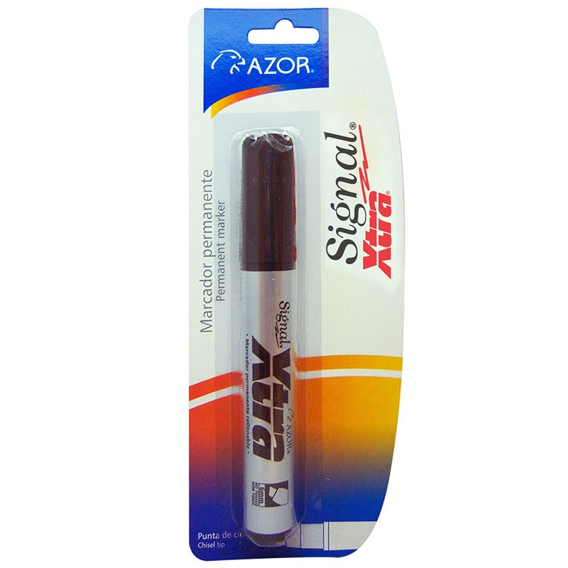 Marcador Permanente Cincel Negro Signal Xtra Blister Azor