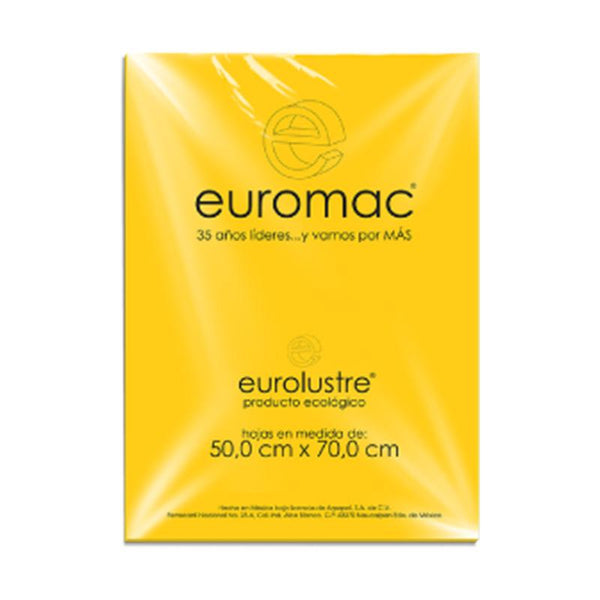 Papel Lustre Amarillo Oro 50 x 70 cm Paquete/25 piezas Euromac Arpapel