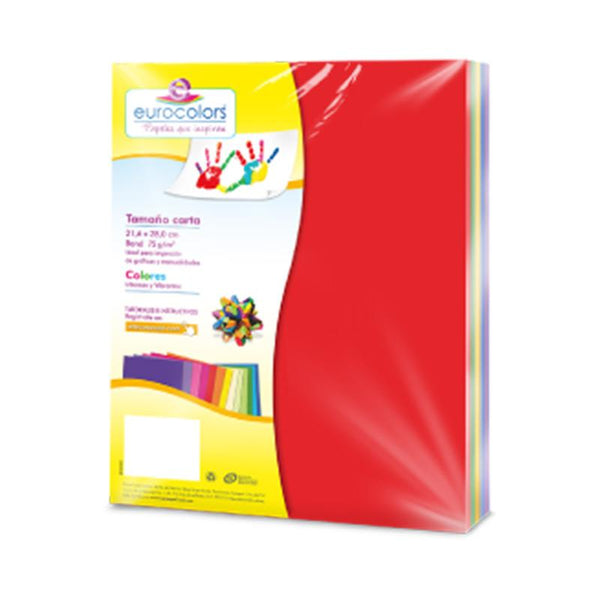 Papel Bond Carta Arcoiris Intensos 100 hjs Eurocolor Arpapel