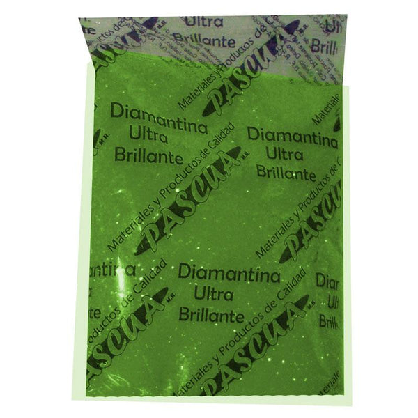 Diamantina Fina Verde Bandera 50 grs Pascua Megafumi